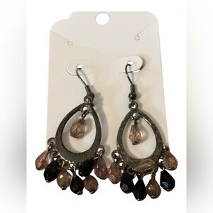 Elegant Black and Pink Dangle Earrings